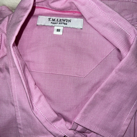 TM Lewin Pink Fully Fitted Button-Down Shirt - UK Size 18; US 16 - Picture 3 of 3